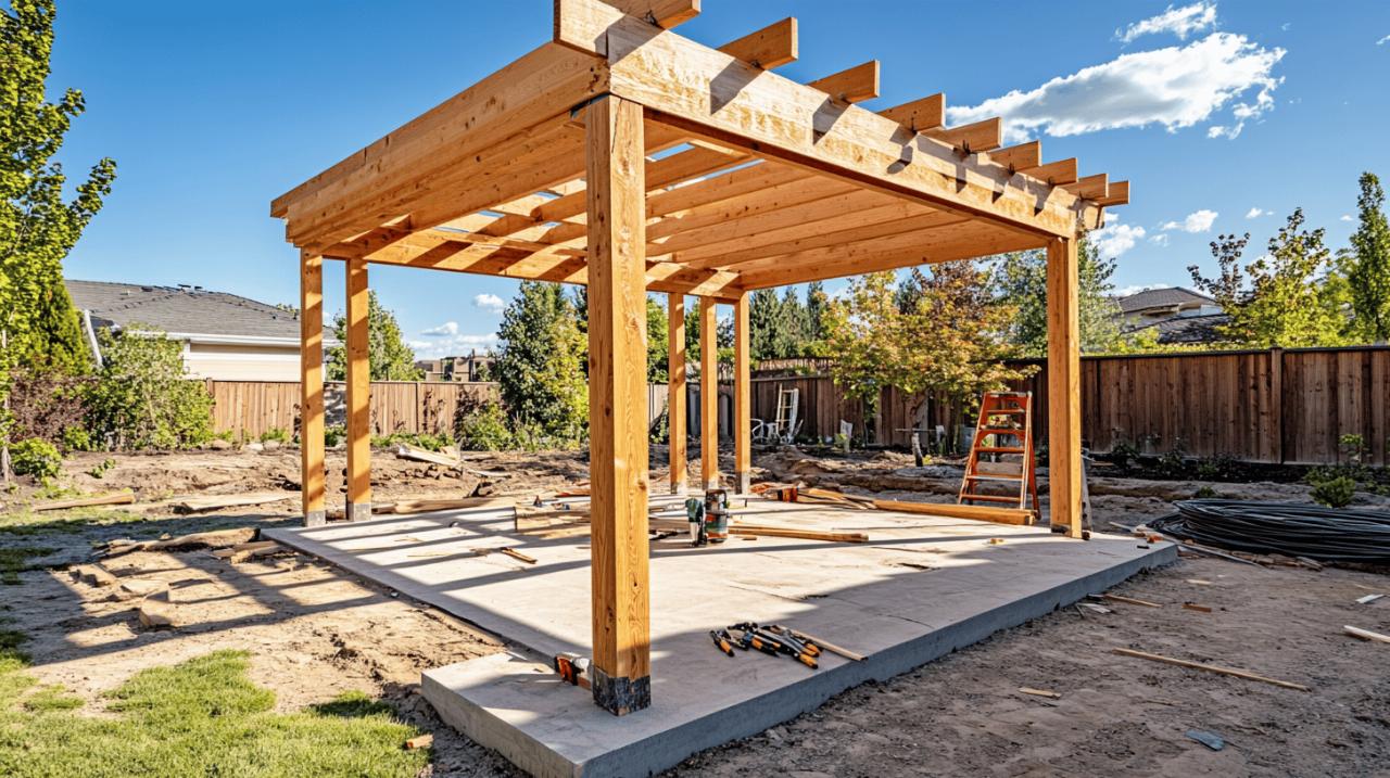 Construire une pergola sur une dalle de beton : Astuces et conseils d’experts